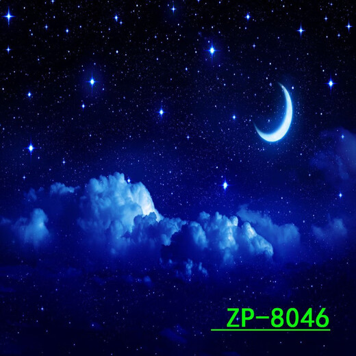 Yusenyi Starry Sky White Clouds Group Live Internet celebrity background cloth anchor live broadcast room decoration three-dimensional popular space planet video ZP-16795 2.5 meters wide + 2.5 meters high free hook