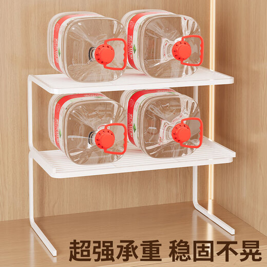 Don't waste time wardrobe layered partition cabinet built-in layered partition shelf multi-layer kitchen desktop storage rack layered artifact single layer white 28*22.5*10cm