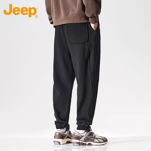 JEEP casual pants men's spring and autumn sweatpants loose leggings harem trousers American sweatpants black XL