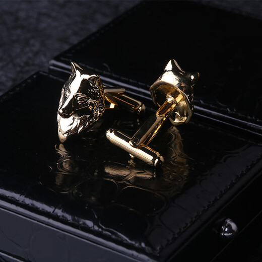 Lieshang golden northern wolf cufflinks French shirt cufflinks business shirt cuff buttons men’s cufflinks golden northern wolf_cufflinks
