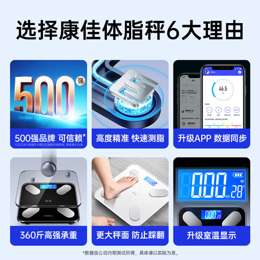 Konka Electronic Scale Weight Skala Intelligente Körperfettskala Hoch genaue elektronische Skala Home Wiegen gesunder Gewichtsverlust Sport und Fitness Special Scale 81 Gesundheitsdaten überwachen