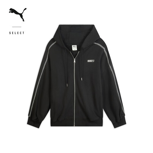 
Puma (PUMA) ROSE joint brand pure cotton vintage loose classic T7 jacket for women new autumn jacket 633801 black-01 S (155/80A)
