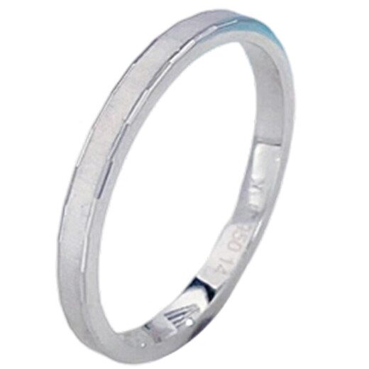 Lao Fengxiang platinum fixed mouth cat's eye plain ring simple and versatile plain ring platinum jewelry white gold about 2.5g ring number 13