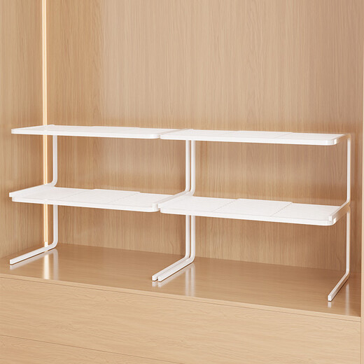 Don't waste time wardrobe layered partition cabinet built-in layered partition shelf multi-layer kitchen desktop storage rack layered artifact single layer white 28*22.5*10cm