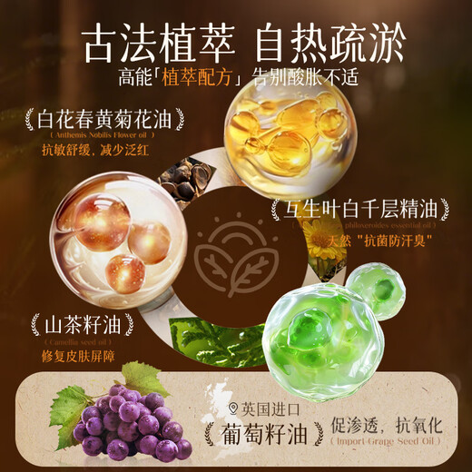 Pozitinlan, ginger, mugwort, massage essential oil, meridians, whole body detoxification, heating, cupping spa, open back massage, scraping 500ml