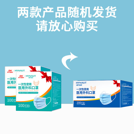 Haishi Hainuo disposable medical surgical masks sterilization grade masks medical individually packaged masks one bag dustproof 200