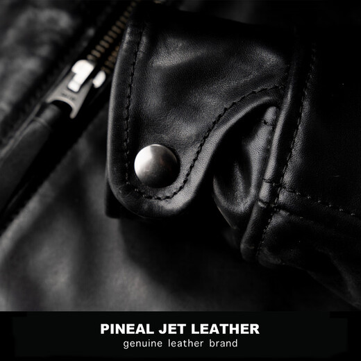 PJL men's new retro Japanese style short lapel batik first layer horsehide Mulholland Road jacket leather brown all black tea core color 2XL (185Jin Jin is equal to less than 0.5kg)