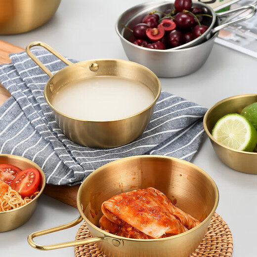 304 stainless steel Korean rice wine bowl, rice bowl, rice wine bowl with handle, special hot and cold wine bowl for restaurants, cooking bowl 304 rice wine bowl - with single handle - natural color 13CM