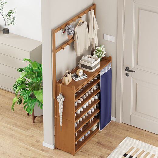 Editor-in-chief Xiang's shoe rack doorway multi-layer dust-proof shoe cabinet simple coat and hat storage rack tea white six layers 80