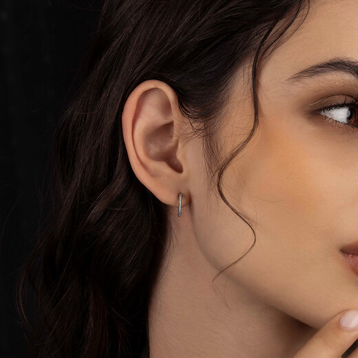 APM Monaco Dark Gray Cross Asymmetric Hoop Earrings for Women 2025 New Women's Earrings Birthday Gift