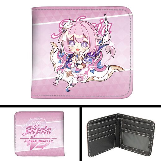 APEX BABY anime 2D peripheral wallet Kianahier Alixia Fuhua short Q version 2 fold student wallet Long style-Alixia