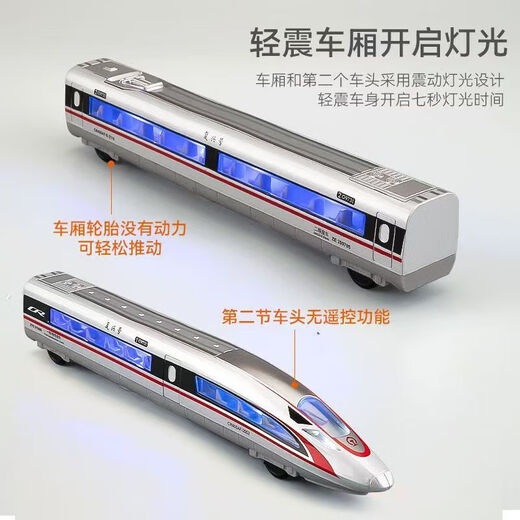 Extra lange elektrische Legierungs-Fernbedienungssimulation Fuxing Harmony Hochgeschwindigkeitszug-Modellspielzeugeisenbahn für Kinder im Alter von 3 bis 6 Jahren, drei Autos, Fernbedienung Harmony + wiederaufladbare Version