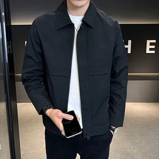 Lapel jacket men's light mature style spring and autumn clothes 2026 new trend jacket youth slim jacket men green 4XL recommended 160-175Jin Jin equals 0.5 kg