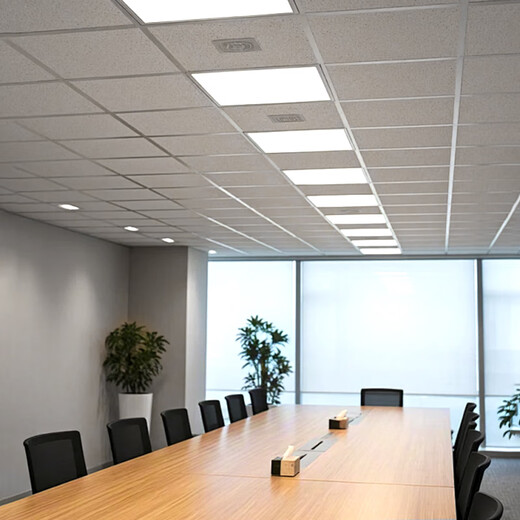 Magic color LED mineral wool board panel light 595x595 flat panel light gusset square office grille ceiling integrated ceiling recessed lighting white light 48W-single package