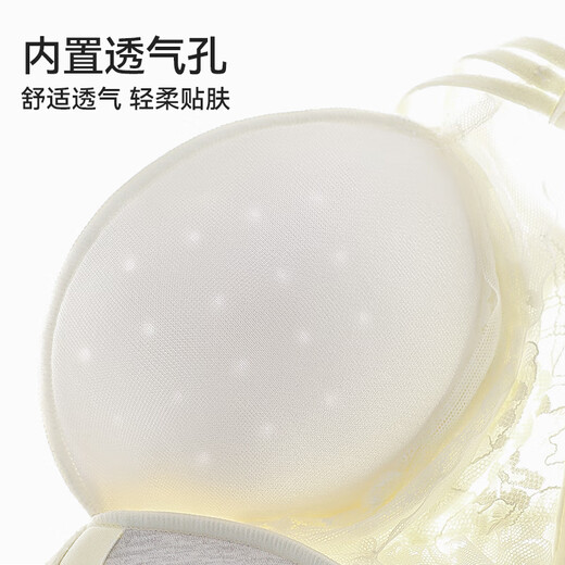 Oudifen underwear for women with small breasts, push-up, rim-less bra, hyaluronic acid nourishing hole cup, side-closed sexy lace bra