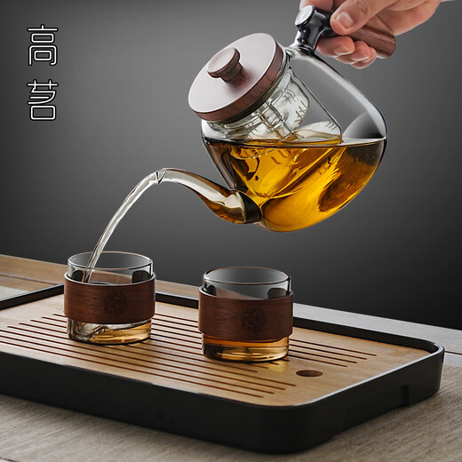 Gaoming's new side-handled teapot glass teapot single pot thickened high-temperature resistant electric ceramic stove boiling water teapot boiling kettle Hexu teapot 1000ml
