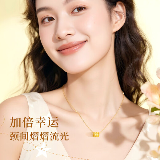 Lao Fengxiang Small Waist Gold Necklace for Women 2025 New Pure Gold Pendant Wedding Anniversary Gift for Girlfriend and Wife’s Birthday Pure Gold Small Waist Pendant + Pure Gold Chain Delivered Today/Next Day
