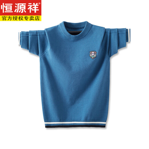 Hengyuanxiang Youth Wool Sweater Round Neck Sweater for Boys and Girls Casual Knitted Sweater for Junior High and High School Students Korean Style Loose and Thickened Gray M 160 (Suitable for 155-162c Height)