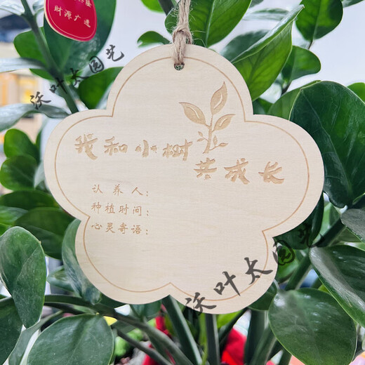 Yong Huan 10 pieces of custom-made wooden hanging tags for school Arbor Day tags, tree adoption tags, plant tags, name cards, 10 pieces of tree planting tags