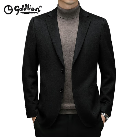 Jinlilai Wollanzug Jacke für Herbst und Winter Neugeschäft Casual Single Top Mulberry Seidenanzug Männer Flaggschiff offizielle SJ5558 Navy 2xl 185