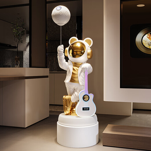 Jizhao Astronaut Starry Sky Projector Lamp Intelligent Audio Ornament Astronaut Large Floor-to-ceiling Living Room Gift for Moving House White + Base Karaoke Guitar + Xiaoai Speaker + Projector Lamp No Specifications