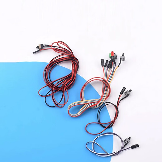 Zejie boot button chassis desktop computer host switch cable restart cable POWER key RESET connection jumper 3 meters red and black computer startup restart cable No Specifications