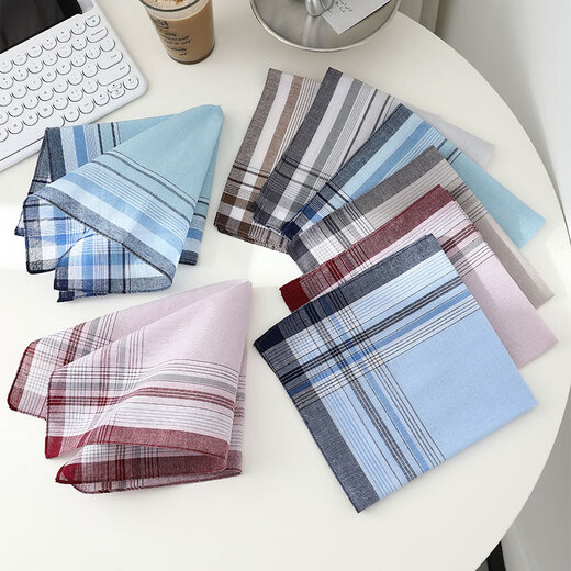 TLXT Retro Feelings Nostalgic Middle-aged and Elderly Men's Handkerchiefs Men's Handkerchiefs to Absorb Sweat and Wipe Sweat Retro Dyed Elder Gifts 440A-1 3 Pieces About 39CMx39CM 39x39cm