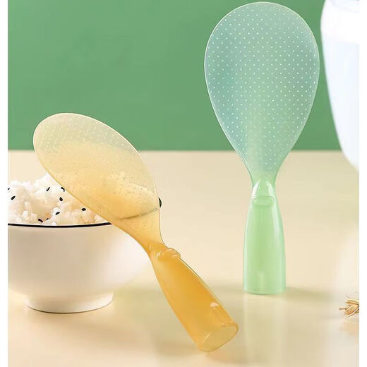Bei Mu Xing Little Monster thickened non-stick rice spoon for serving rice, non-stick household kitchen measuring spoon plastic rice spoon, high temperature resistant and non-deformable white