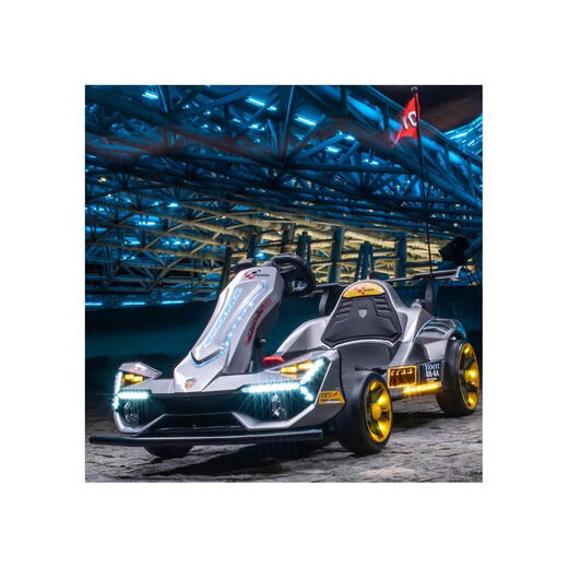 HAOWA silent motor children's electric kart F1 baby drift can sit adult toy children's four-wheel remote control car painted gray + remote control + 4845 silent motor + early education Bluetooth + gorgeous lights front, rear, left and right