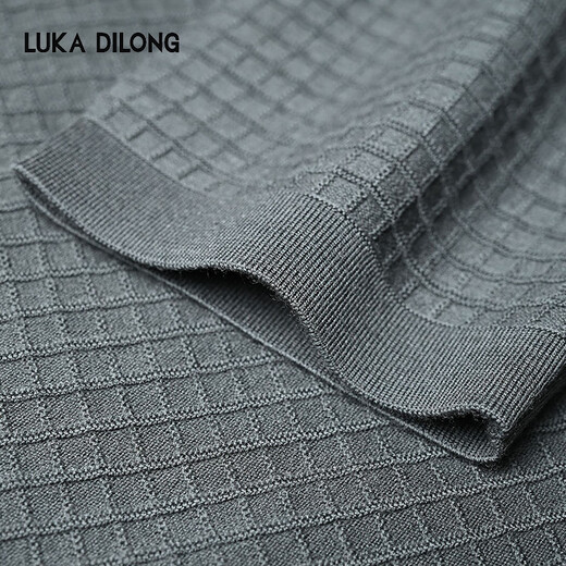 Luca Dillon contains golden wool, soft wool, elastic and antibacterial business long-sleeved men's wool sweater, round neck T-shirt, dark gray S 46