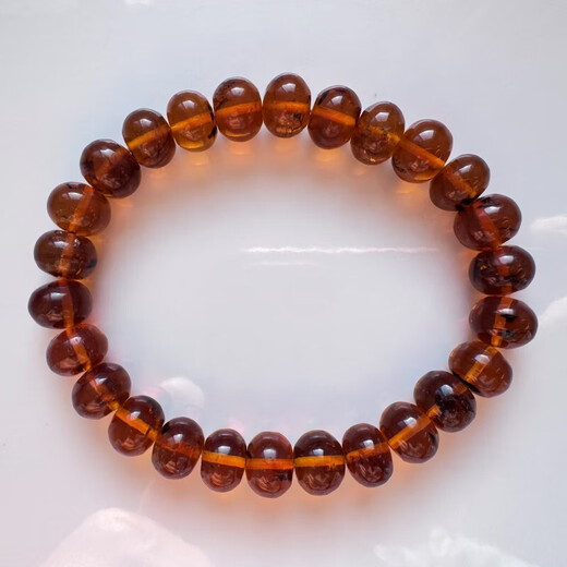 Qianjun belt identification certificate natural Fushun amber gold amber 9 mm women's bracelet single circle bracelet