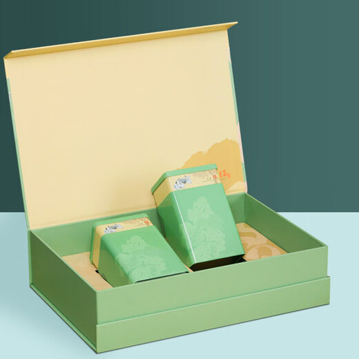Boxin carefully selected Dexian green tea gift box tea green tea Longjing Biluochun green tea spring tea tea for your own consumption Dexian Longjing green tea two cans gift box 200g