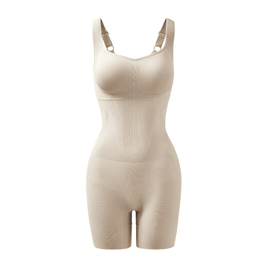 Curveism Zhang Yuqi's same style black angled waist shapewear for abdominal control and removable with breast pads nude skin-friendly L size