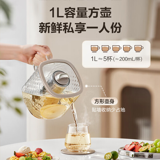 SUPOR all-glass health kettle, teapot 1L mini health cup, teapot, flower teapot, thermostatic kettle, maternal and infant grade, thermal insulation kettle 316L with filter SW-10Y08Q