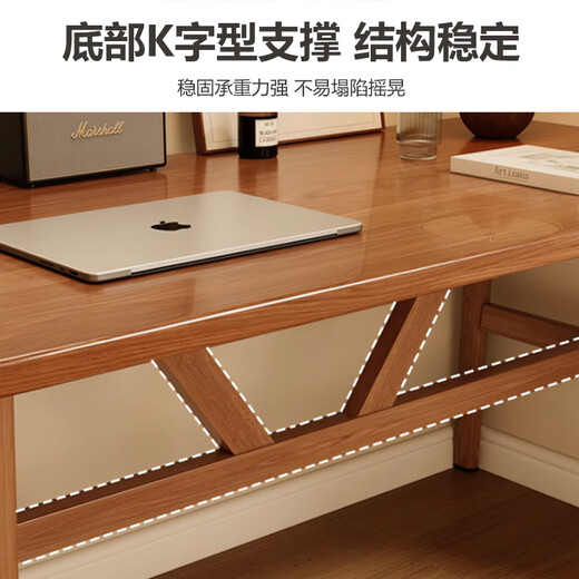 Zhuobo computer table desktop desk study table home dining table simple fast food table BZ21 walnut color 120*60cm