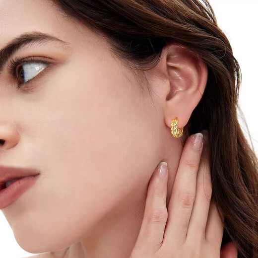 KZD gold store same style copper coin earrings for women, imitation gold color, fashionable light luxury earrings, earrings, jewelry, trendy new products, copper coin earrings, free gift box