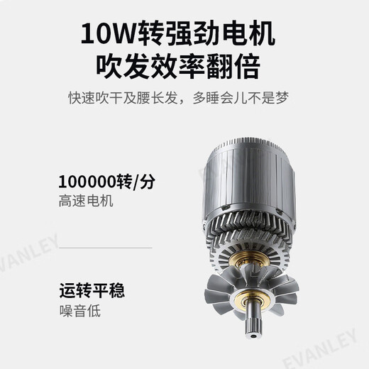 EVANLEY German Wireless Hair Dryer Rechargeable Student Dormitory Special Unplugged Hot and Cold Air Battery USB Hair Dryer High Speed Motor Unplugged Hot Air Blowing-Ivory White