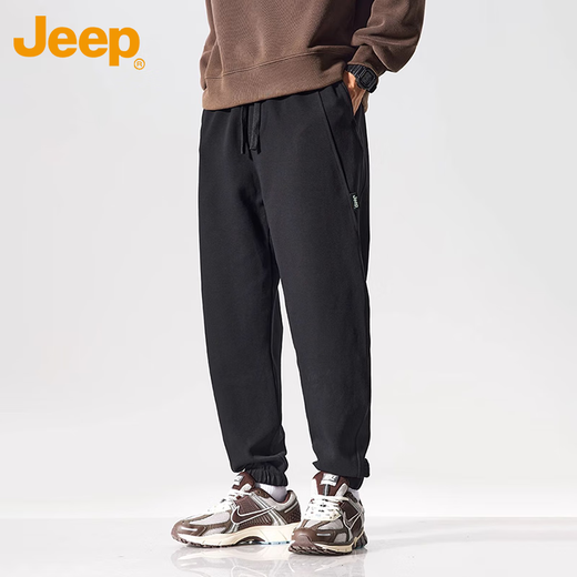 JEEP casual pants men's spring and autumn sweatpants loose leggings harem trousers American sweatpants black XL