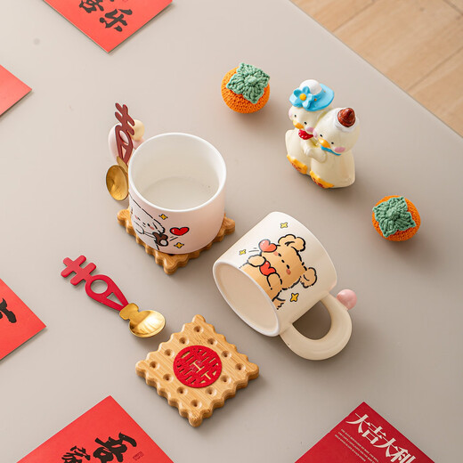 Les cadeaux de mariage de Yunya pour les meilleurs faits de mariage de l'ami de l'ami de l'ami de la mariée avec une tasse d'aromathérapie Souveniture cadeau [boîte-cadeau] Sweetheart Cup Wedding Blessing Aromatherapy Set (Big Wedding Coaster)