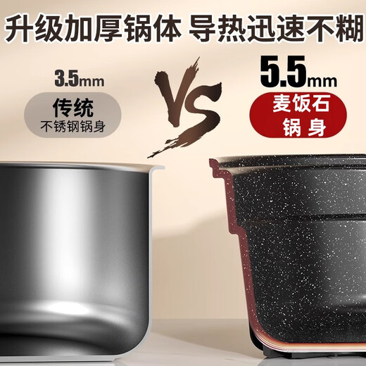 Medical stone steamer household double-layer stainless steel steamer thickened non-stick soup pot cooking induction cooker gas stove universal patented soup pot + steamer - suitable for 1-3 people 22cm