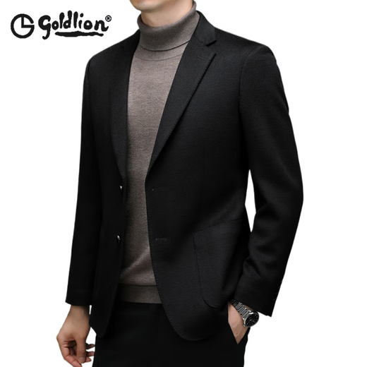 Jinlilai Wollanzug Jacke für Herbst und Winter Neugeschäft Casual Single Top Mulberry Seidenanzug Männer Flaggschiff offizielle SJ5558 Navy 2xl 185
