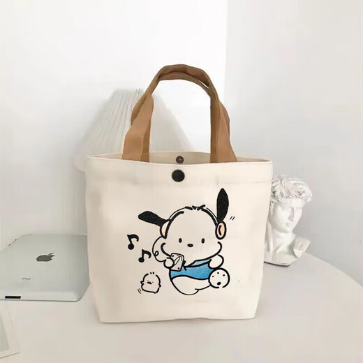Outdoor travel canvas bag female student large capacity canvas bag shoulder bag bento bag cartoon handbag mommy bag three little bear canvas bag [benefits]