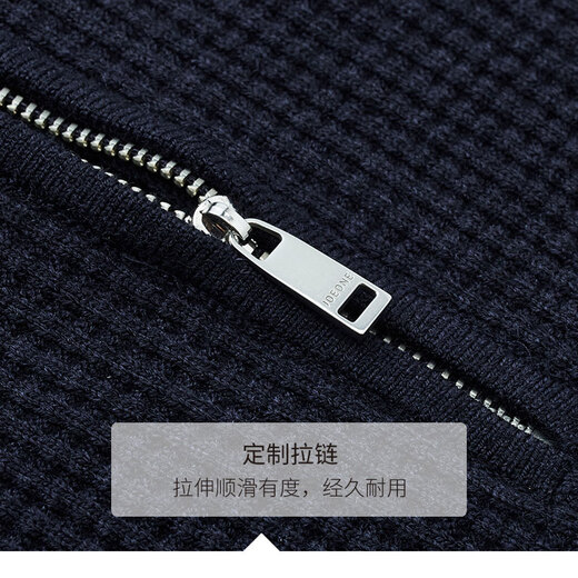Jiumuwang Men's Machine Washable Wool Sweater Men's Spring New Style Locking Warmth Half-High Zipper Collar Inside Standard Version + Navy Blue + TK1EV60223 L 175/96A(50)