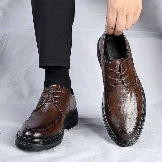 
CARTELO 2025 men's shoes new men's autumn business formal wear breathable leather shoes British soft leather soft sole casual wedding 9903 black affordable model 38