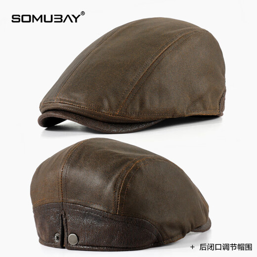 SOMUBAY (SOMUBAY) new autumn and winter dad hat men's lightweight breathable beret middle-aged and elderly grandfather retro fashion warm forward hat brown one size (55-59CM)