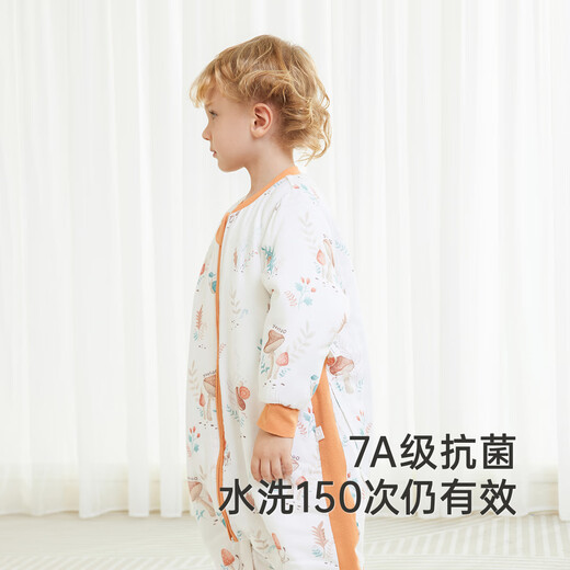 YEEHOO baby sleeping bag thick quilted bamboo cotton antibacterial anti-cold split-leg children's sleeping bag autumn and winter empty mountain autumn *L size