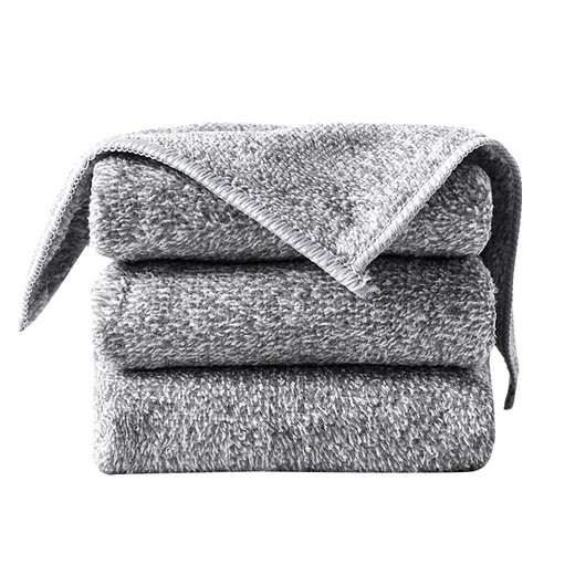 SUPILERS rags kitchen special bamboo charcoal fiber dishwashing cloth household thickened water-absorbent non-stick oil non-shedding lazy cleaning cloth thickened bamboo charcoal rags 5 pack 25*25CM