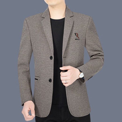 TPZBWG Trajes de marca de lujo de alta gama para hombres 2025 Spring y otoño Nuevo estilo comercial Traje informal Single Western Men's Blazer Deep Coffee M 170