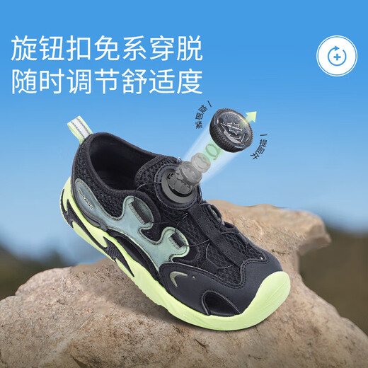 江博士（DR·KONG）夏新款男女童舒适透气宝宝学步鞋轻便潮流儿童凉鞋 黑色 30 脚长约18.5-19.1