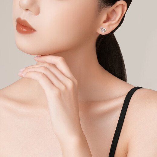 Chao Acer Auspicious Moiré Platinum Earrings PT950 Platinum Earrings for Ear Supporting Chinese Style Gifts for Women Price: One pair, including labor cost 170 yuan (free silicone earplugs) 1.45g